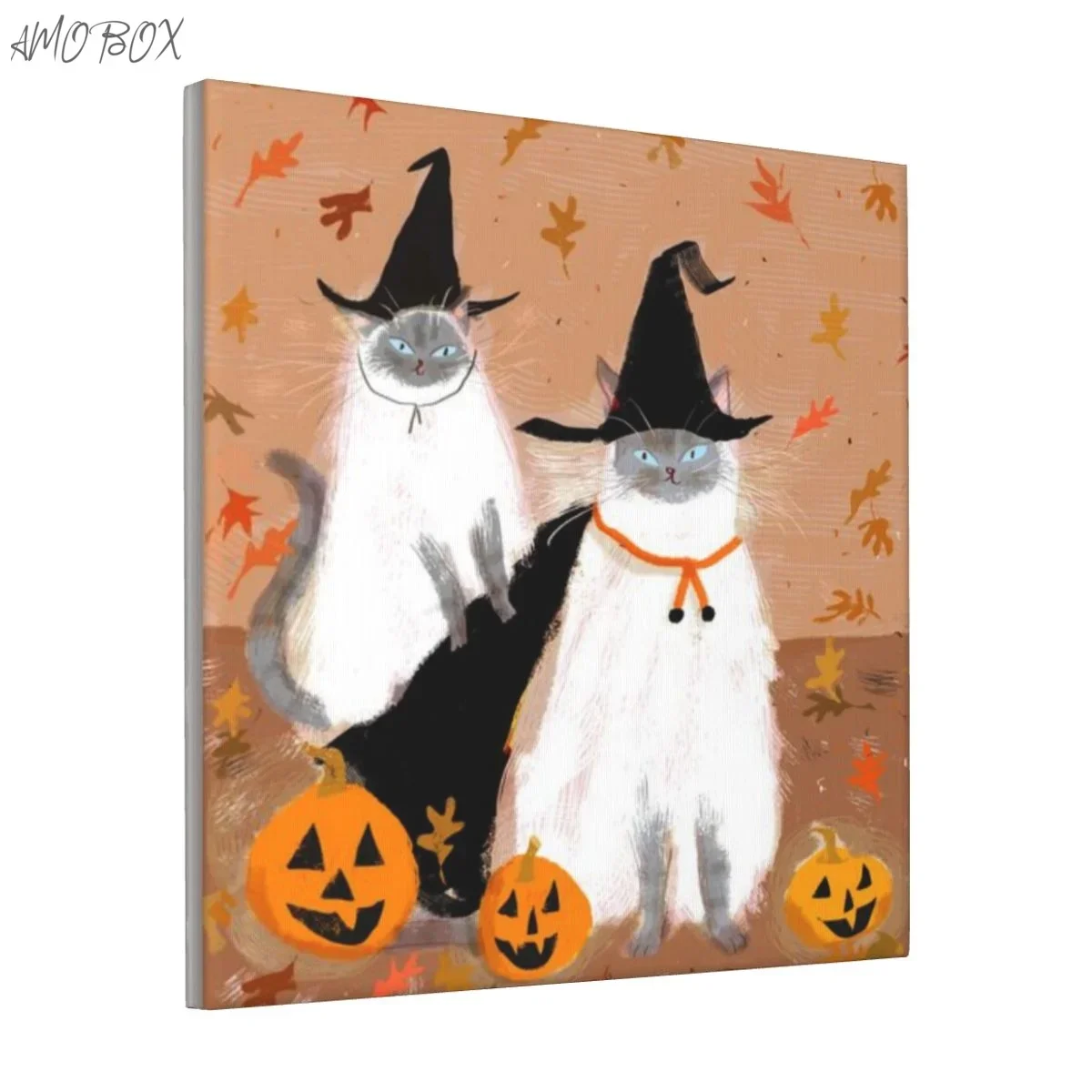 

AMOBOX-Unframed Декоративные картины Halloween Cat, настенное искусство, украшение комнаты, 12x12 дюймов, 625100062