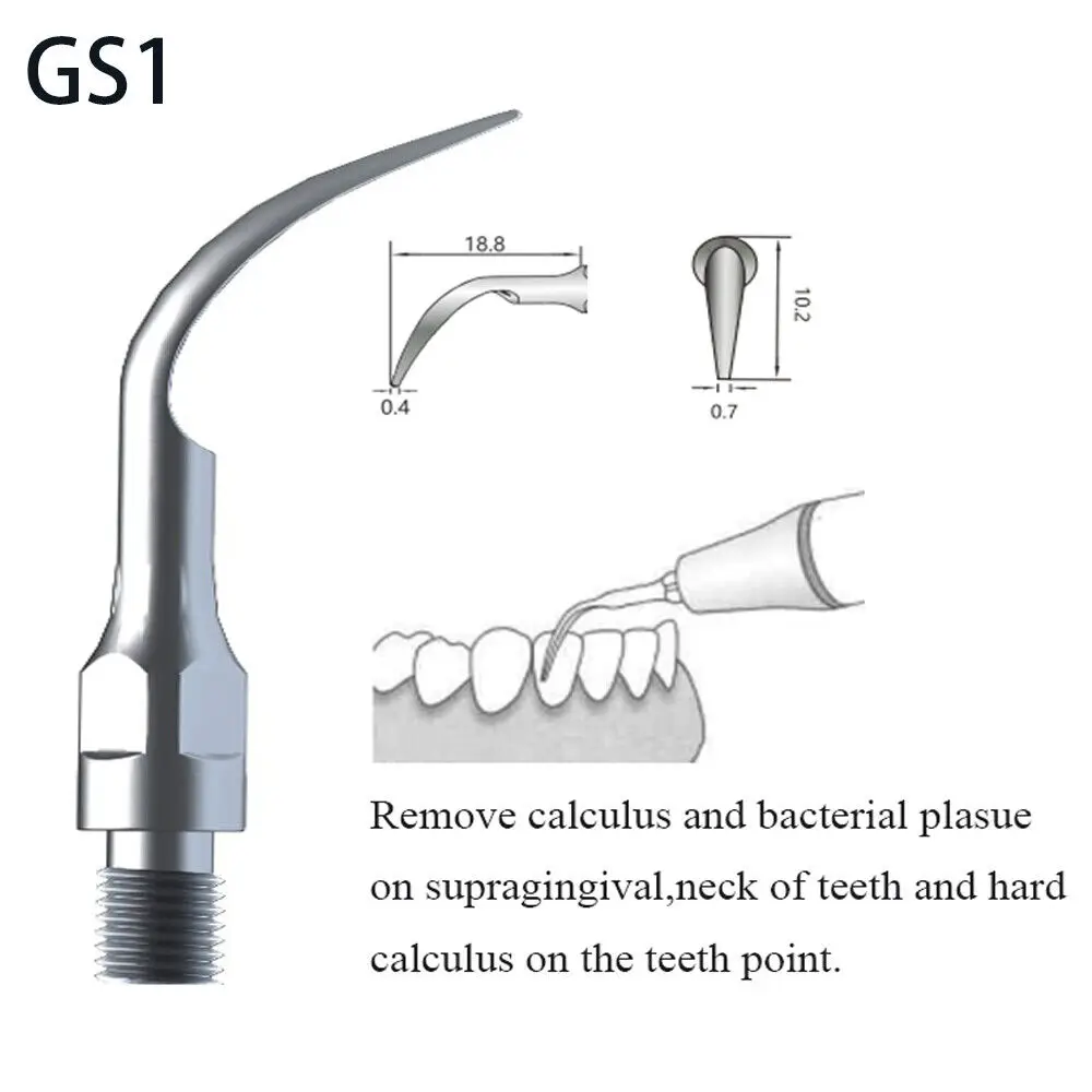 5PCS for Sirona Dental Scaler Tips Ultrasonic Scaling Endo Perio Tooth Cleaner Tip GS1/GS2/GS3/GS4/GS5/GS6