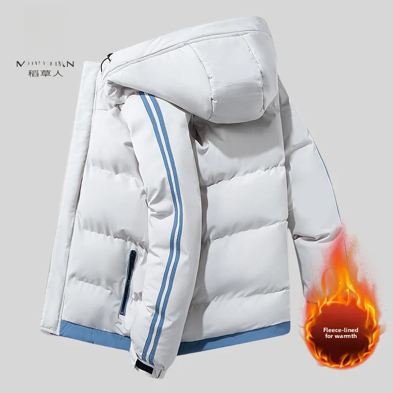 

Warmth Men's Hooded down Cotton Jaet ort Sle Faionable Winter Coat Youth ular Loose Fit Long Sve Pure Color
