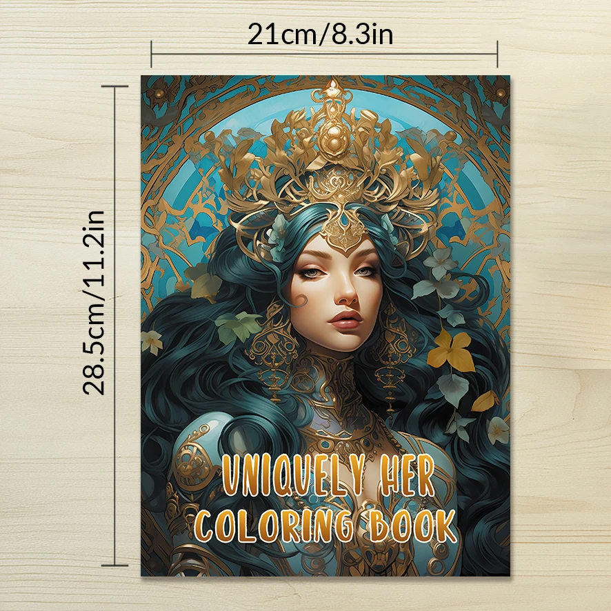 Adult Coloring Book - 8.3x 11.2 Inch 32 Pages Unique People Coloring Book - Helps Reduce Stress and Ease Emotions