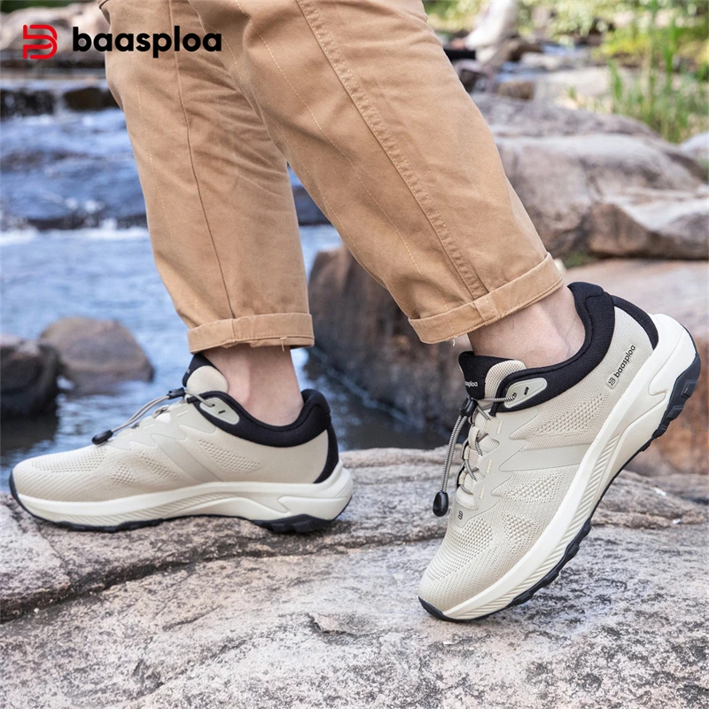 Baasploa Men Hiking Shoes Male Breathable Casual Sneakers Lightweight Outdoor Soft Comfort Sport Shoes Anti Slip Wear-Resistant - Image 2