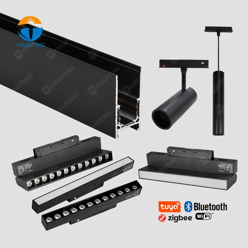 Competitive Price 48v 0-10V Dali Dimming Grille Flood Light Wall Washer Magnetic Track Light System Magnet Led Track Light