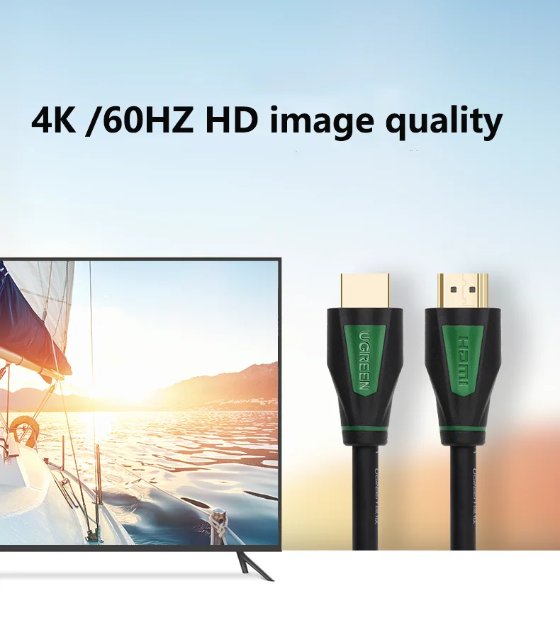 Cavo UGREEN 4K HD-MI Cavo HD-MI ad alta velocità 2.0 Supporto 4K 60Hz Cavo per computer HD-MI Deluxe maschio-maschio