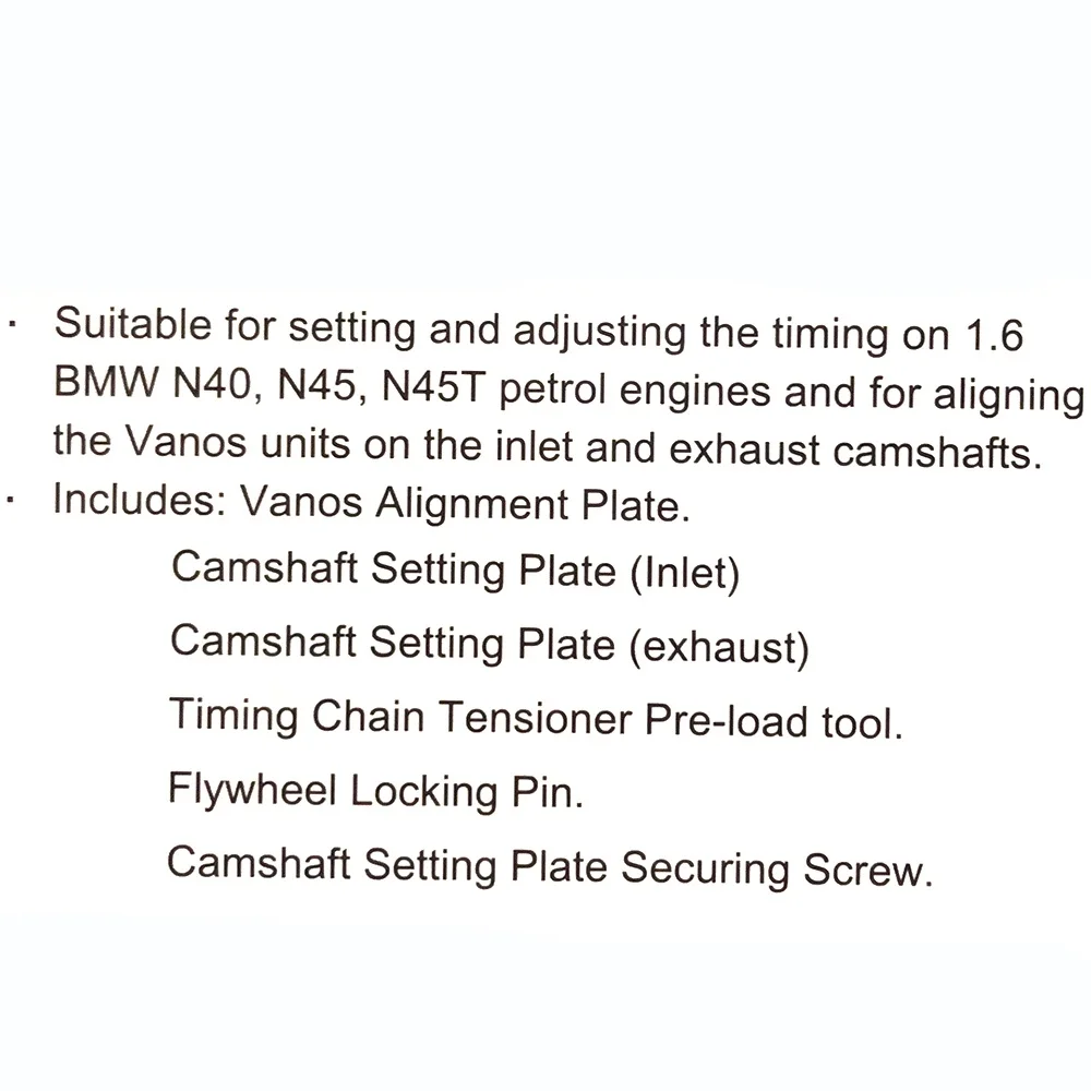 Engine Timing Tool Petrol Engine Setting Locking Kit For BMW 1.6 N40 N45 N45T Chain Drive