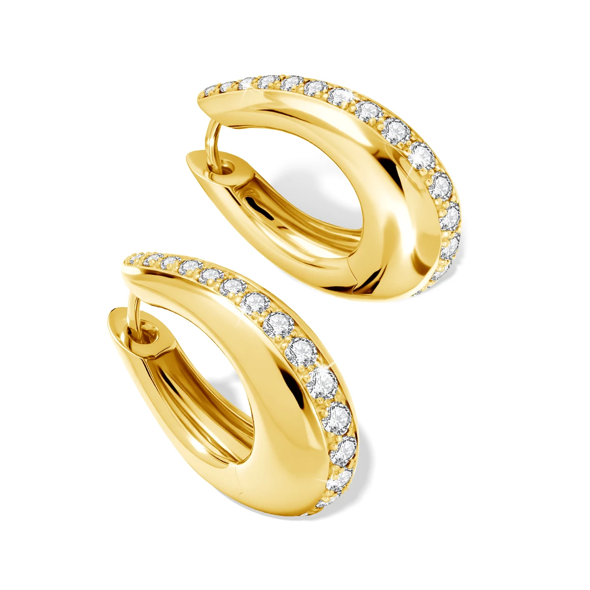 Moissanite Waterdrop Hoops Earrings Anti-allergy 925 Sterling Silver Chunky Teardrop Earring Elegant Daily Wear Jewelry