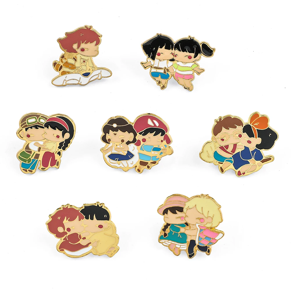 Studio Ghibli Anime Movie Away Enamel Pins for Backpack Badge Brooch Pins Accessories for Fans Gifts