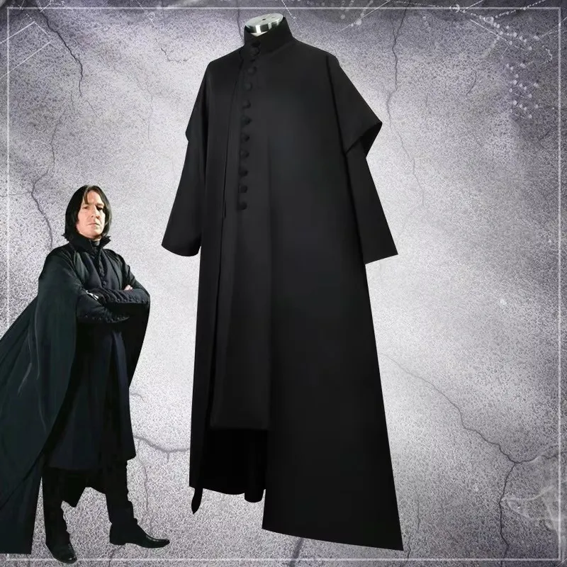 Film professor Severus Snape Cosplay Kostüm Anime Hogwartes Schule schwarz Umhang Robe Halloween Karneval Party Uniform Anzüge