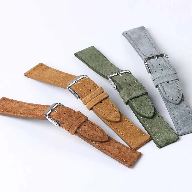 Soft Suede Leather Watch Band 18mm 20mm 22mm 24mm for Omega Bracelet Cowhide Watch Strap for Seiko Wristband Quick Release Belt