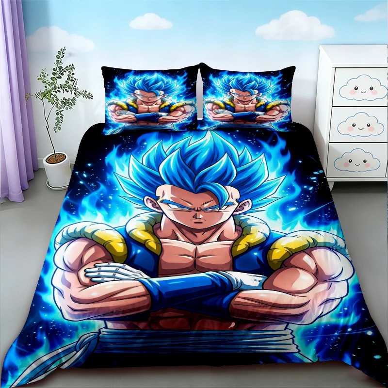 

Anime Dragon Ball 3pcs Duvet Cover Goku Cartoon Bedding Set Kids Quilt Cover Queen King Size for Bedroom Home Decor