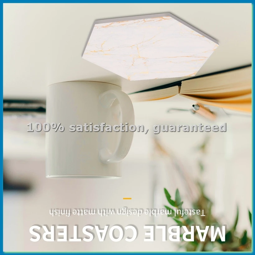 

Набор из 8 керамических подставок для напитков с мраморным дизайном, супервпитывающие, для горячих и холодных напитков, с держателем - ABWY