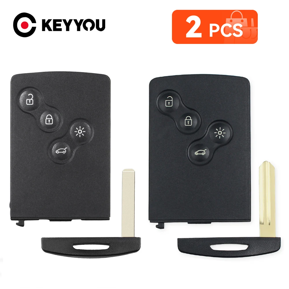 

KEYYOU 2PCS Card Smart Remote Car Key Shell Case for Renault key Megane 3 Laguna 3 Scenic Fluence Laguna iii Megane III