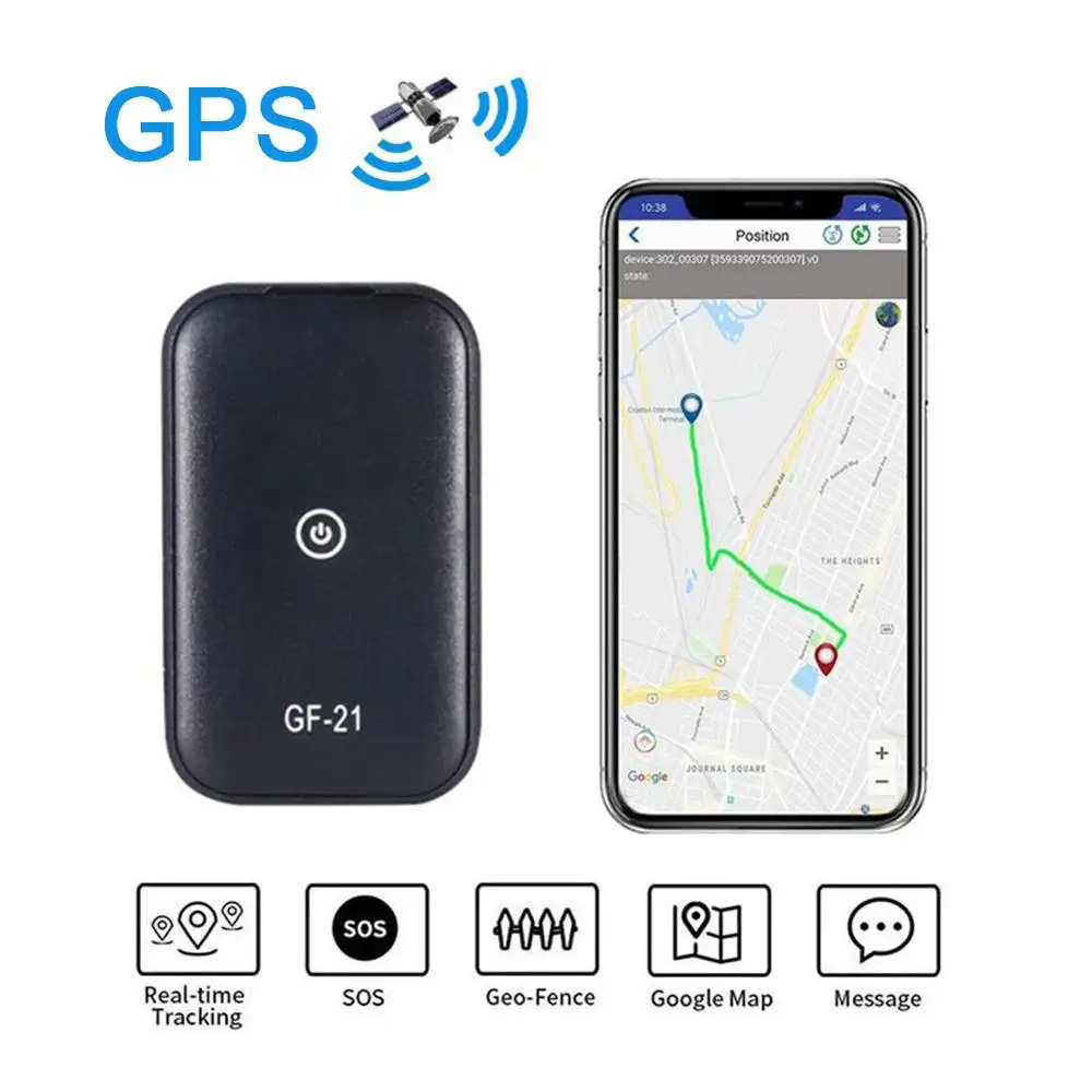 Mini rastreador GPS GF-21 para coche, dispositivo localizador de camiones y vehículos en tiempo Real, dispositivo de seguimiento de registro