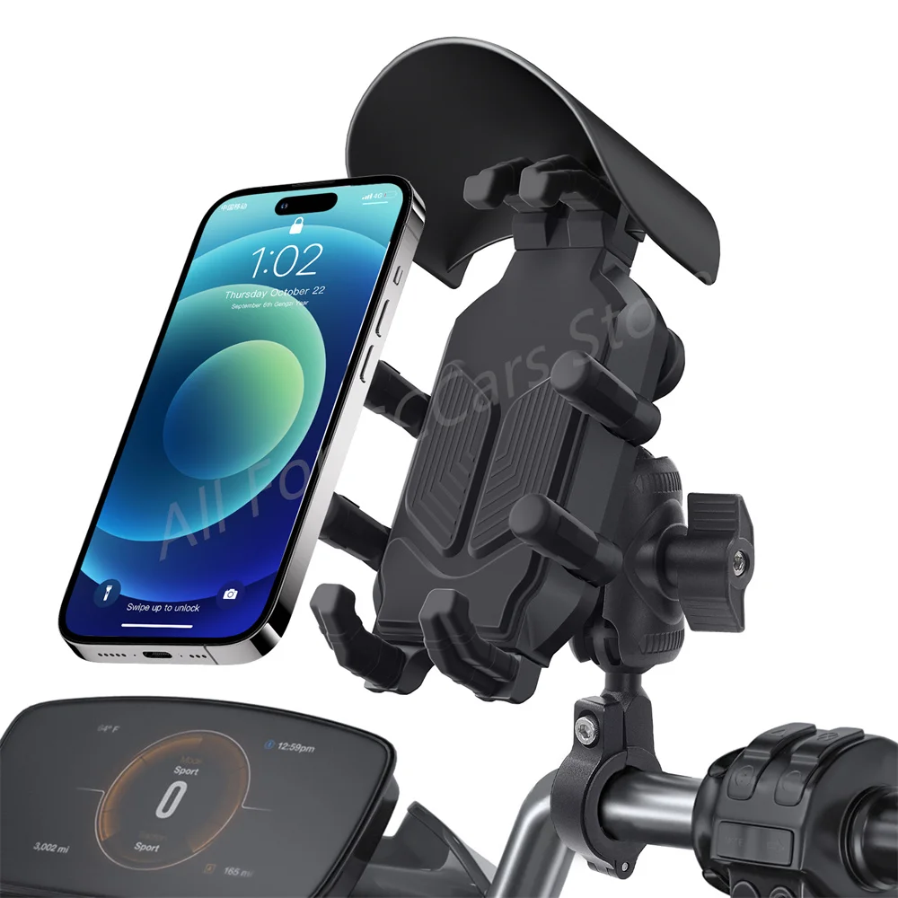 

Motorcycle adjustable shock absorber phone holder CNC handlebar non charging version, high-end and fashionable