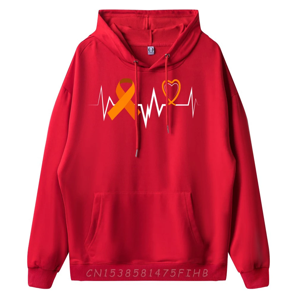 Heartbeat ADHD Orange Ribbon ADD ADHD Awareness Grahpic Pullover New In Tops & Tees Harajuku