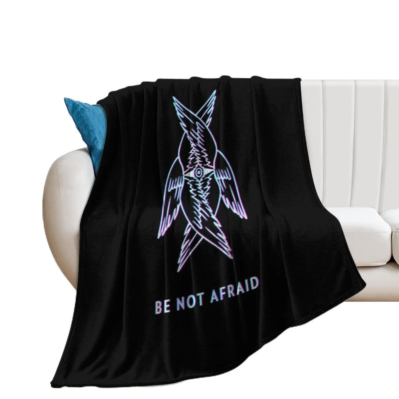 Be Not Afraid Iridescent Glitch Seraph Biblically Accurate Angels Throw Blanket Beautifuls Luxury St halloween Blankets