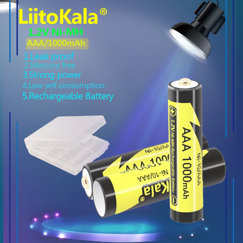 1-16PCS LiitoKala Ni-10/AAA 1.2V 1000mAh Ni-MH Rechargeable Battery For Camera Flashlight Toys Shaver Pre-charged NI-MH Batery