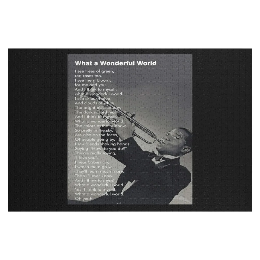 Lóuìs ármstròng What A Wonderful World Lyric Jigsaw Puzzle Anime Christmas Toys Customizable Child Gift Puzzle
