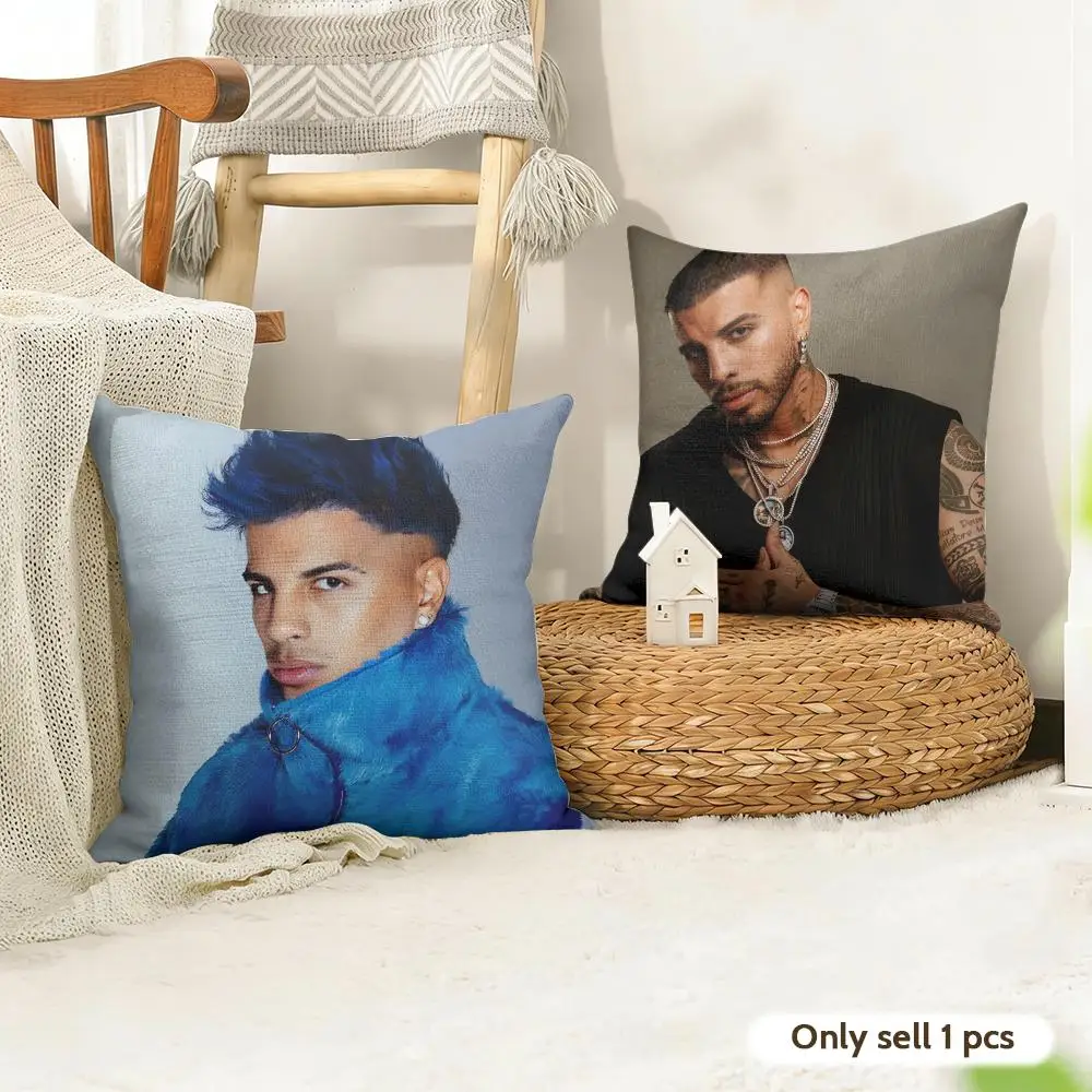 R-Rauw Alejandro Nuestra Cushion Cover Natural Linen Organic Fabric Double-Sided Printing Room Sofa Decor Pillow Case