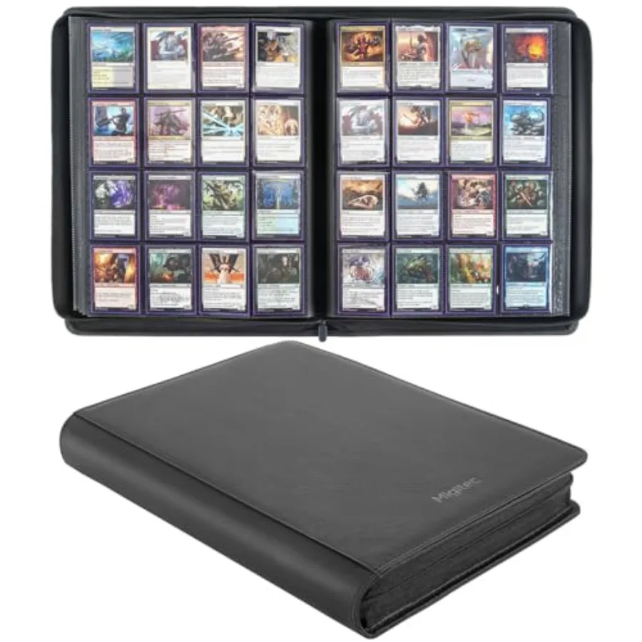 

16-Pocket Binder for 1280 Trading Cards Ringless Album with 40 Double Sided and Side-Loading Pages Compatible with MTG Sport Ca