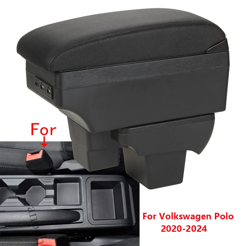 For Volkswagen Polo Armrest box For VW Polo Car Armrest Dedicated Retrofit 2020-2024 Storage Box Retrofit parts Car Accessories