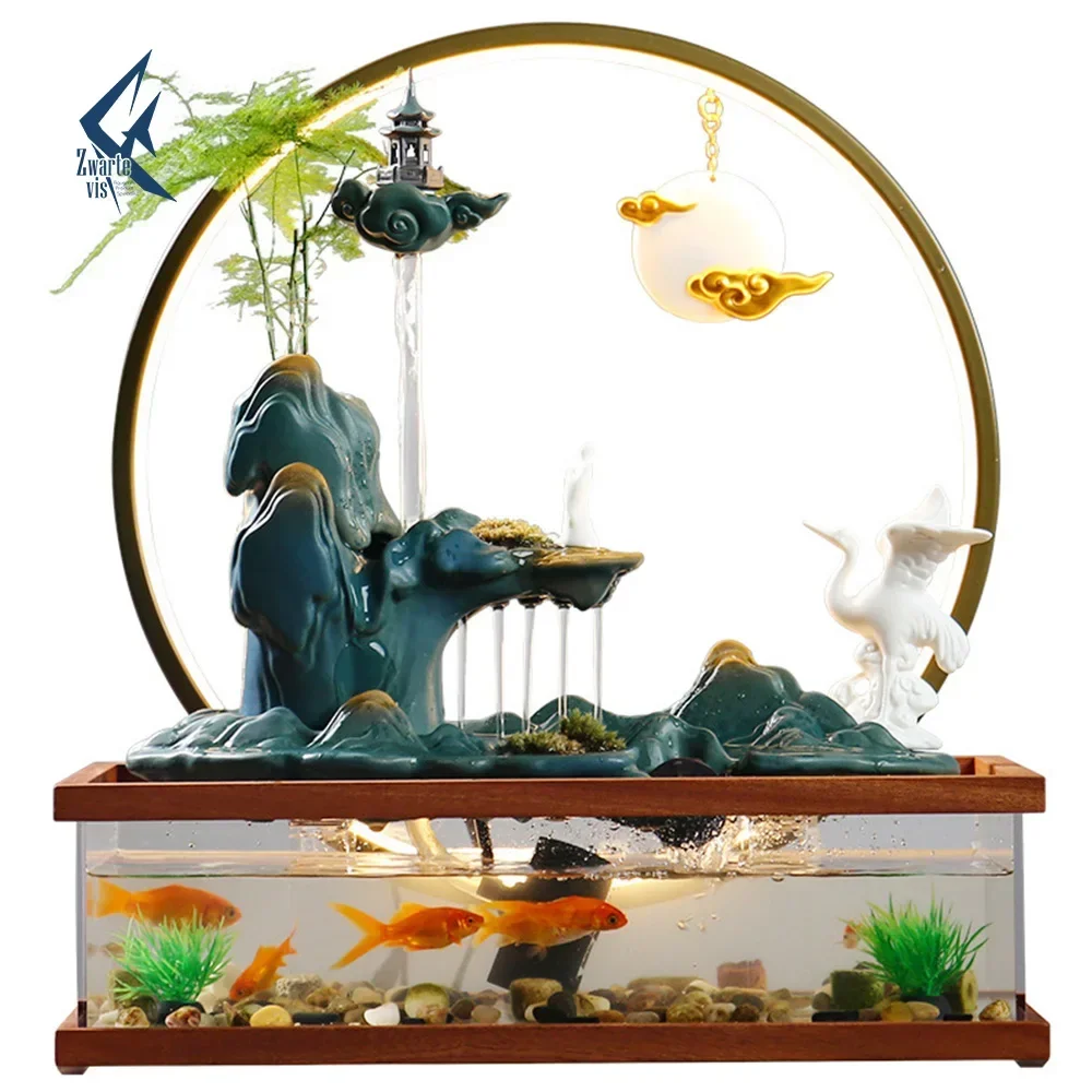 Fish Tank Water Ornaments Rockery Fountain Decoration Fish Tank Commercial Fish Tank Aquarium Products