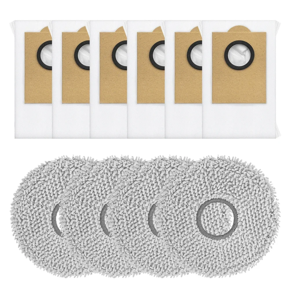 For LEFANT For M3 / For M3 For Gen2 Robot Vacuum 4 Mop Pads 6 Dust Bags  For Household Supplies Cleaning Vacuum Parts