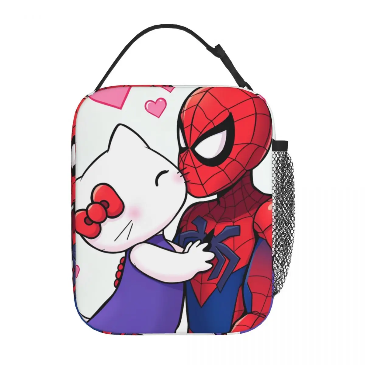 

Изолированные сумки для обеда Hello Kitty Spiderman Kiss, термосумка, многоразовая сумка-тоут большой емкости, ланч-бокс для мужчин и женщин, работа на открытом воздухе