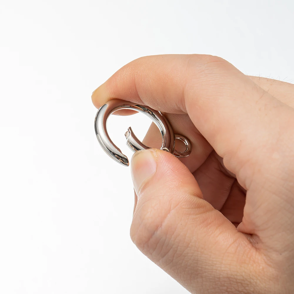 5pcs/Lot Metal O Ring Spring Clasps Round Carabiner Keychain Bag Clips Hook Chain Buckles Connector For DIY Jewelry Making Craft