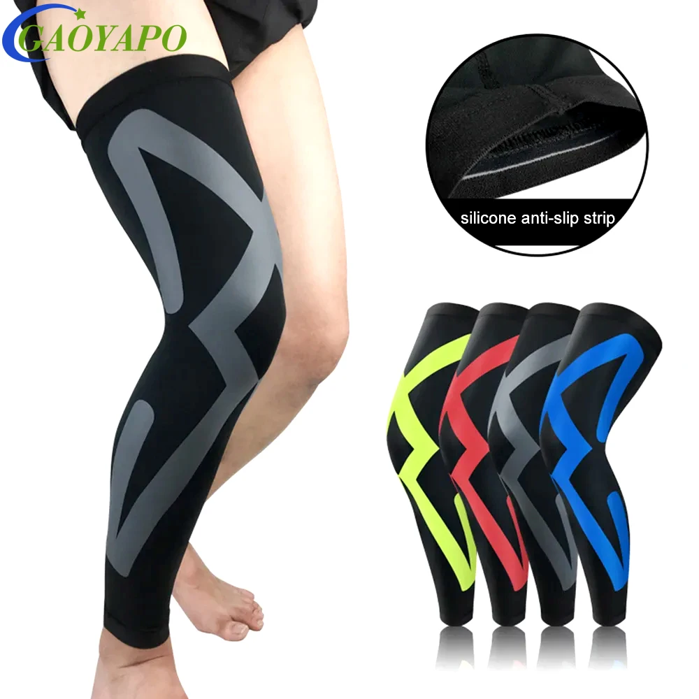 1Pcs Full Leg Compression Sleeve for Women Men Long Knee Braces Support Protector for Running Basketball Cycling Sport Arthritis