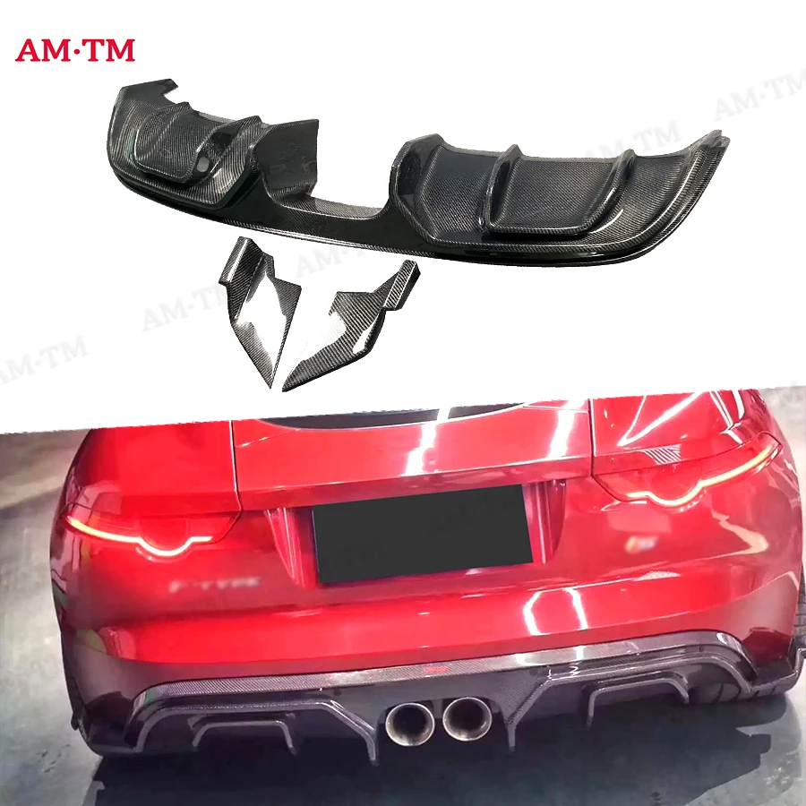 

For Jaguar FTYPE Carbon Fiber Car Rear Bumper Back lip Diffuser Rear Side Splitters Spoiler Lip Body Kit
