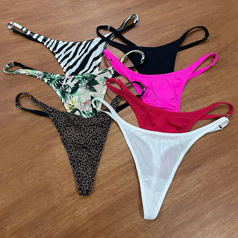 Ice Slik Low Waist Girls G String Leopard Flower Women Panties Sexy Briefs Thong T-back Underwear Female Lingerie Size S-XL