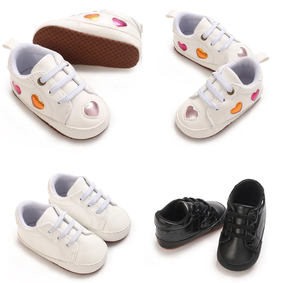 

Нескользящая обувь на мягкой подошве для маленьких девочек, повседневная милая белая обувь для маленьких мальчиков, обувь для первых ходунков, мягкая обувь для кроватки, для детей от 0 до 18 месяцев