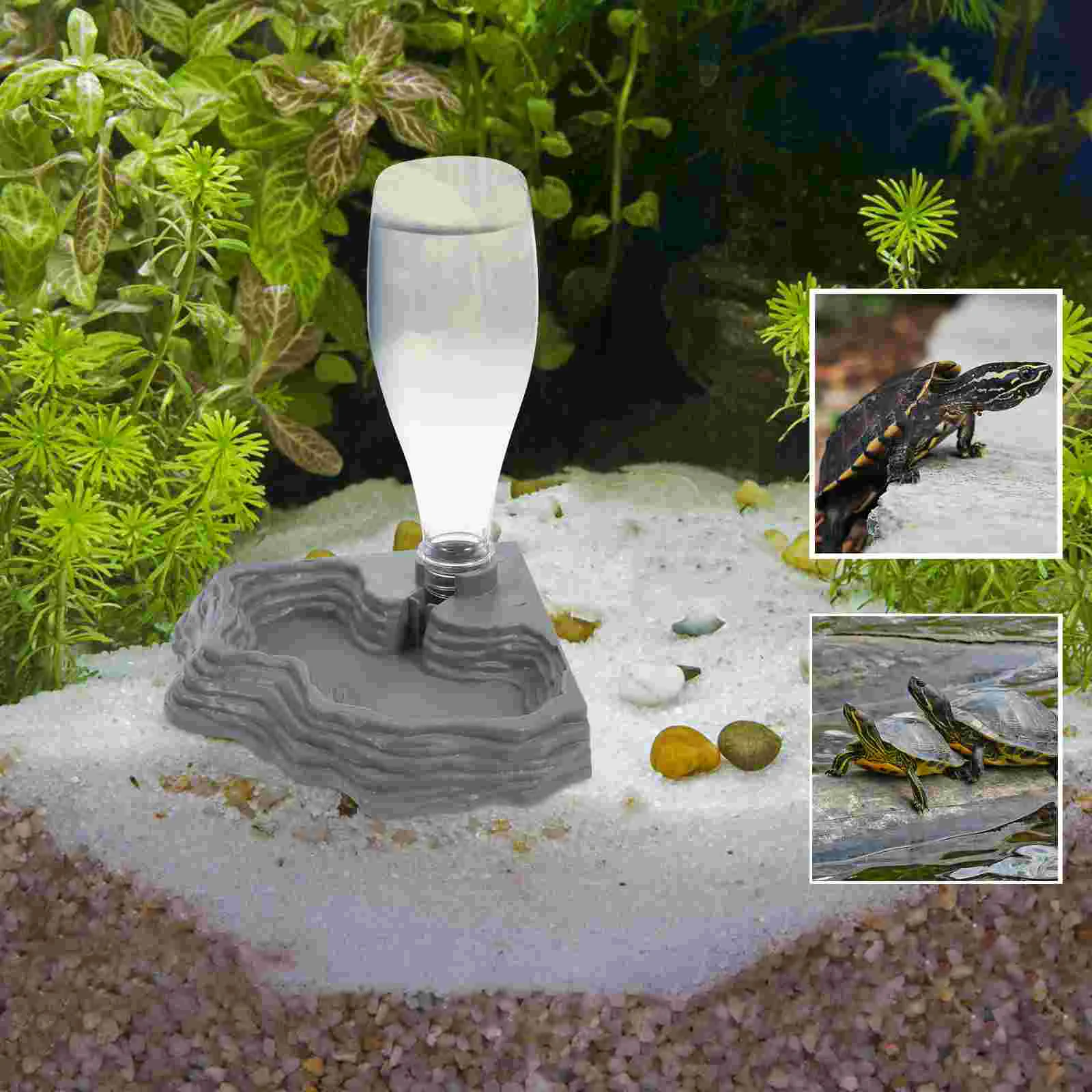 Reptile Feeder Tortoise Water Drinking Fountain for Pet Dispenser Turtle Animal