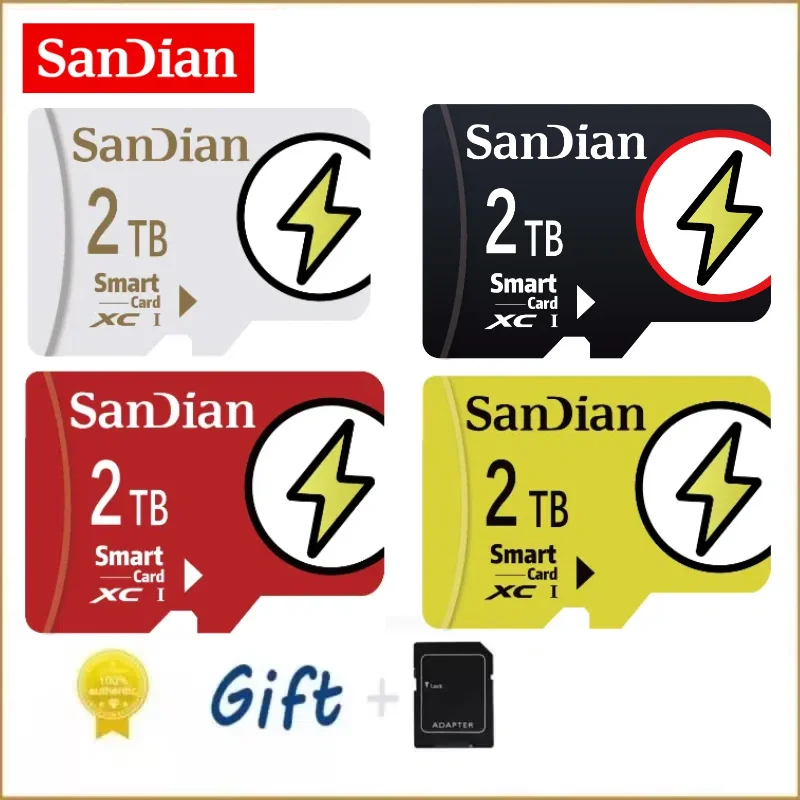 Original Sandian Micro TF SD Card 2TB 1TB 512GB High Speed Memory Card 256GB 128GB Class TF Card for Drone Equipment Audio PC