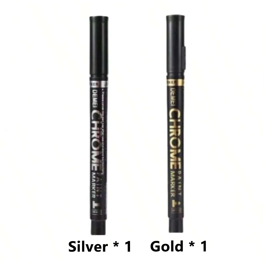2er-Pack Flüssigspiegelmarker – Chrom-Gold und Silber Reflektierende Farbe, Geeignet für DIY-Automodellbau, Kunsthandwerk, Steine – Detail 10