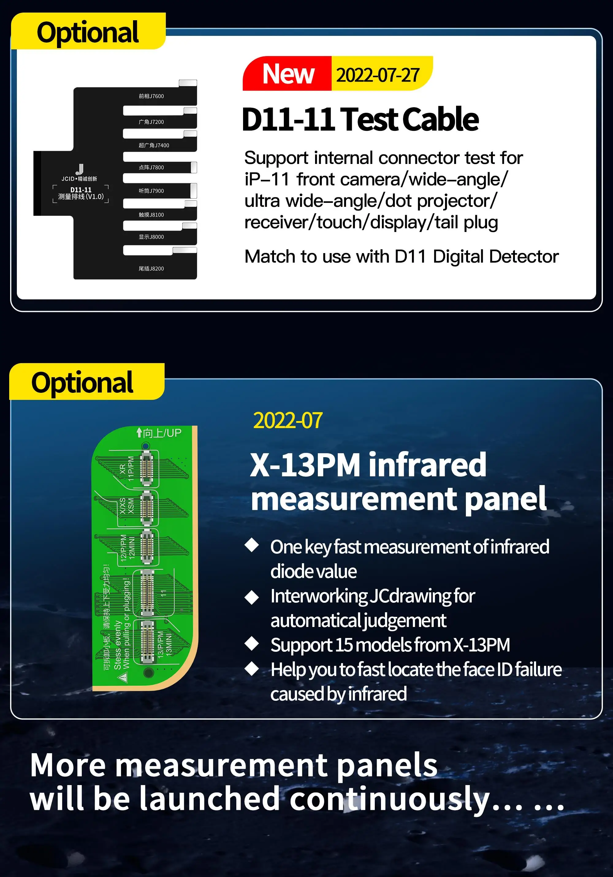 JCID-D11 Multifunctional Digital Detector Support Bluetooth Connect With JC Maintenance Drawings for Measuring PCB Board Voltage