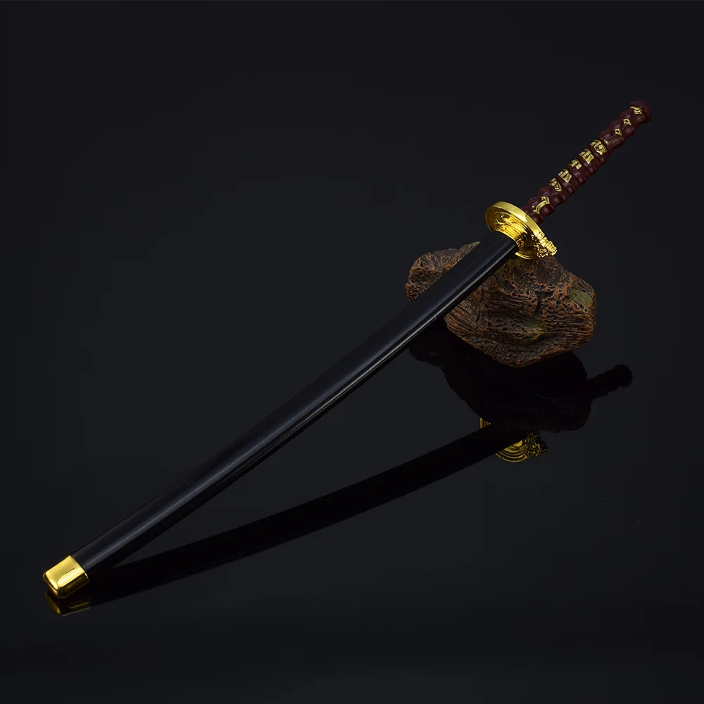 Juego The Scrolls, espada de ébano Katana, 26cm, modelo de espada de caballero de Metal periférico para Dasktop, adornos, regalos, juguetes para niños