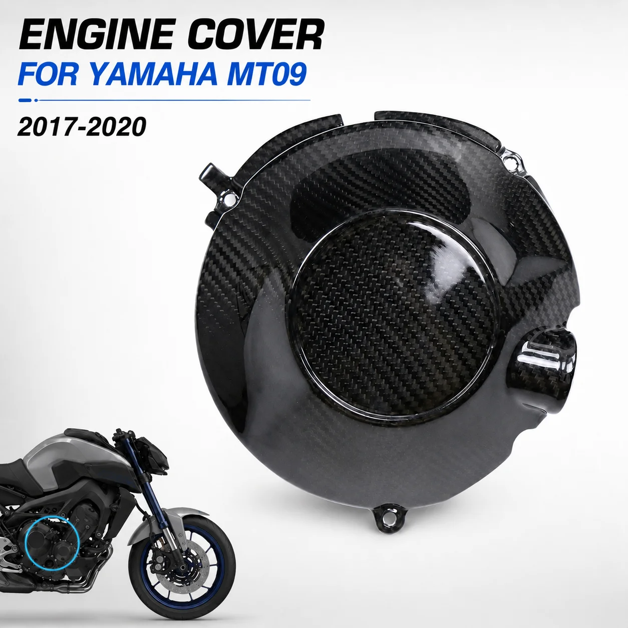 

Engine Cover Crankcase Cover Guard Carbon Fiber Engine Side Case for Yamaha MT09 MT-09 FZ09 2017-2020 Motorcycle Accessories