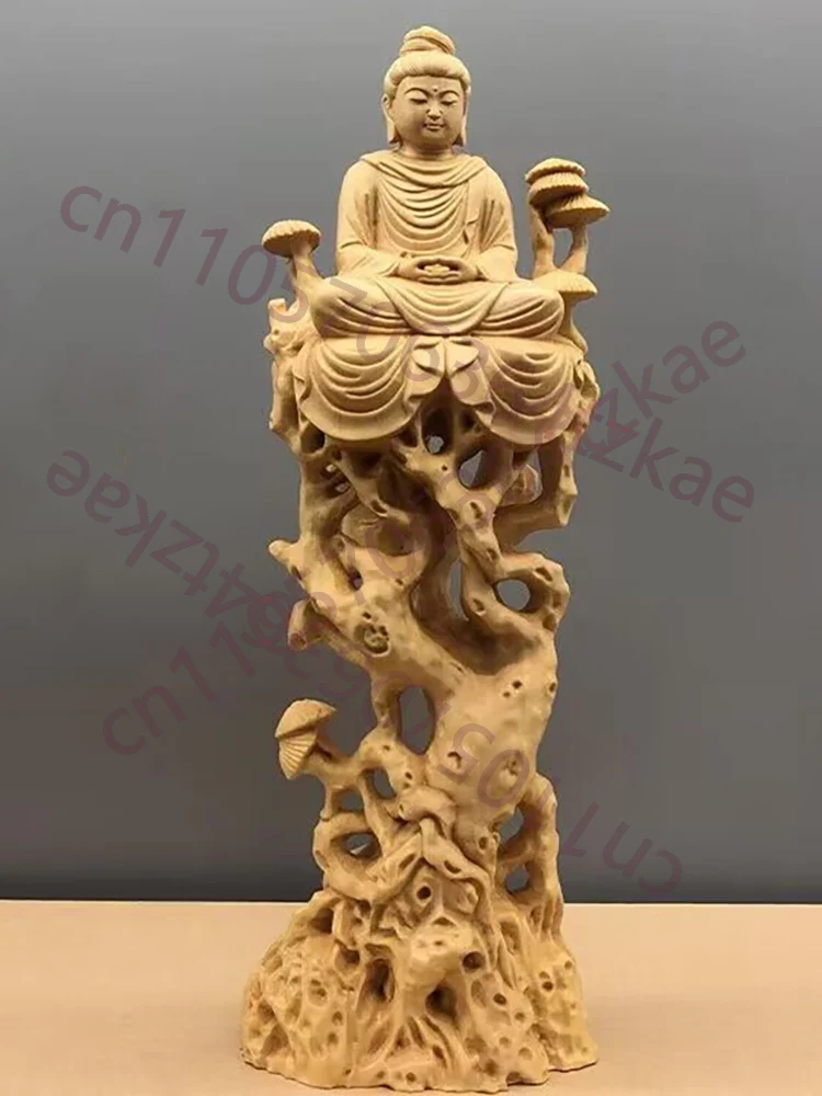 

Деревянная резная статуэтка Гуаньинь-Сакьямуни Будды, декоративная статуэтка из дерева и ветвей, резьба по дереву, декоративные фигурки для дома, статуэтка Фэн-шуй