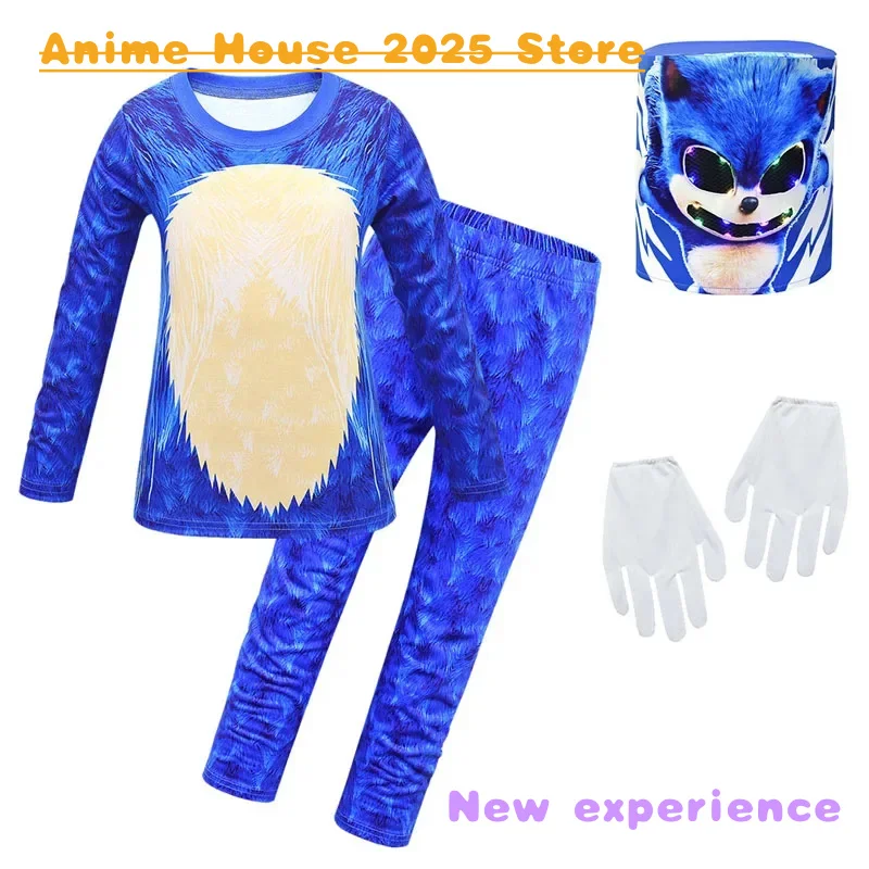 2025 Anime costume Sonicing Hedgehog Cartoon Anime Cosplay Game Dress Up Stage Performance Costume Suit Kid Children's Day Birth