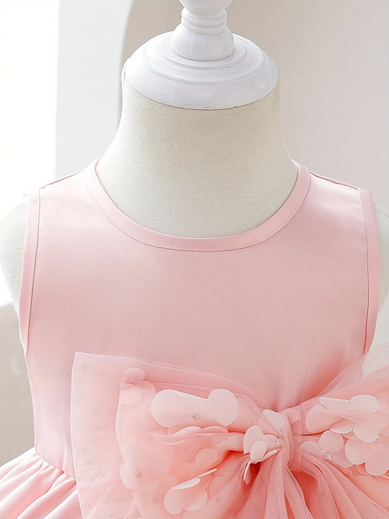 فستان صيفي جميل بفيونكة كبيرة للفتيات الصغيرات، ملابس أساسية للطفل اللطيف، مناسبة للتجمعات وأعياد الميلاد وما إلى ذلك.