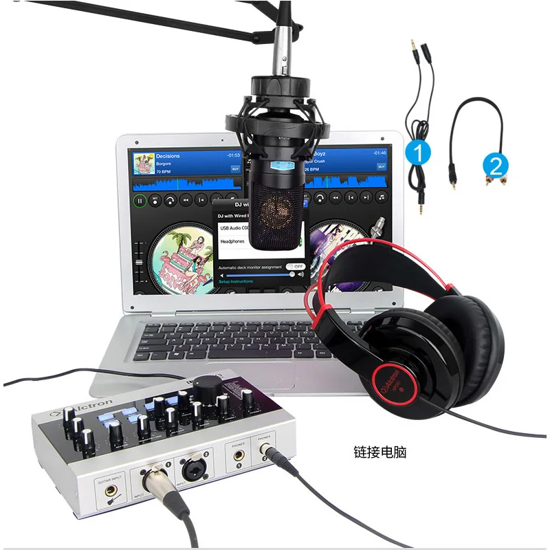 Alctron U16K MK3 USB Audio Recording Interface Microphone External USB Sound Card Amplifier W/RCA Cable for Cellphone PC Laptop 5