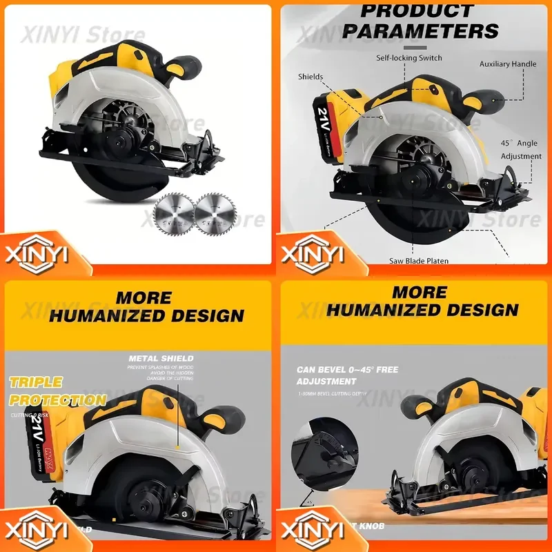 for Cordless Circular Saw 20V MAX 7-1/4 Inch Brushless Power Circular Saws with 0-50 Degree Bevel Capability