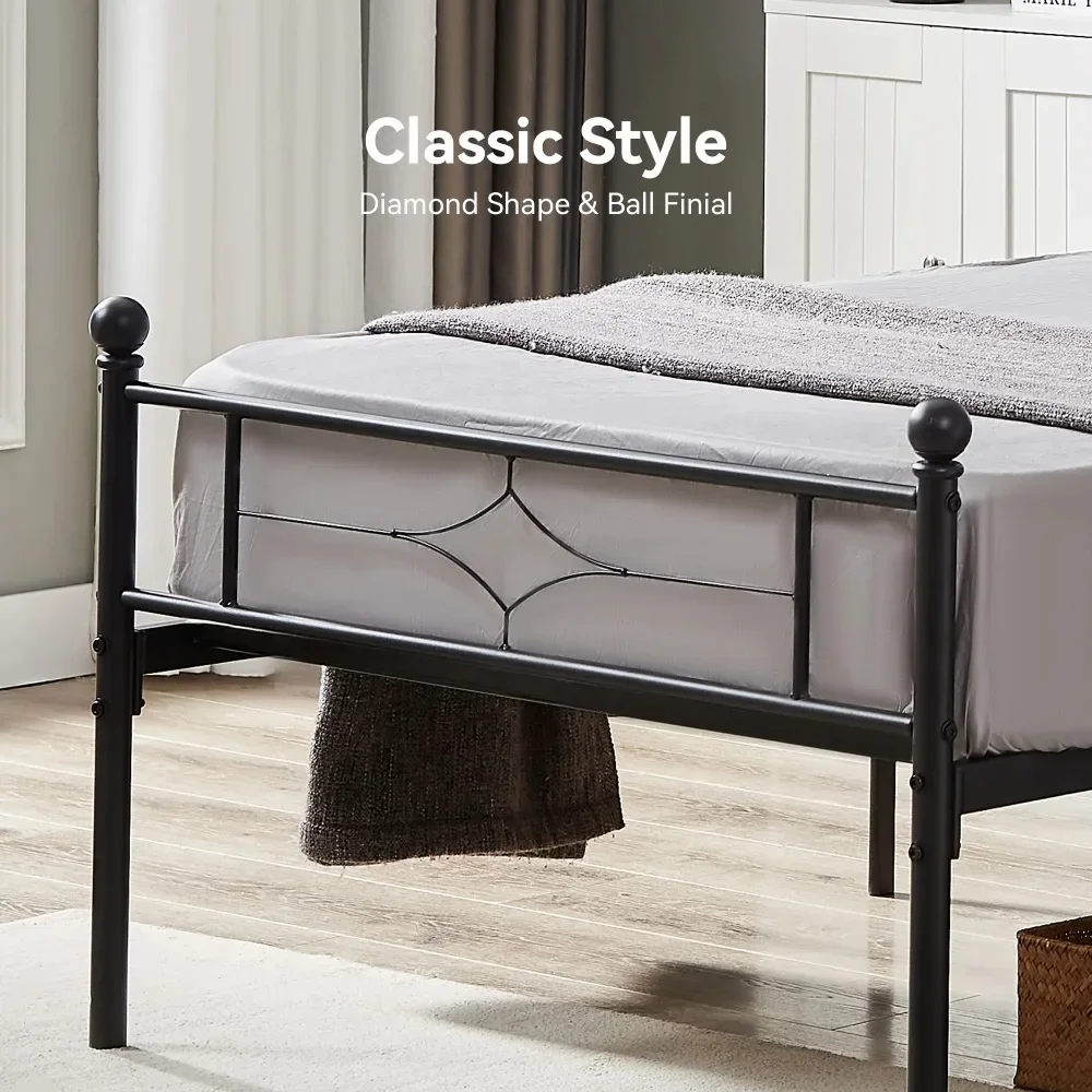 Full Size Beds Frame, Metal Beds Frame Full with 12'' Under Bed Storage, Metal Platform Bed with Headboard & Footboardd