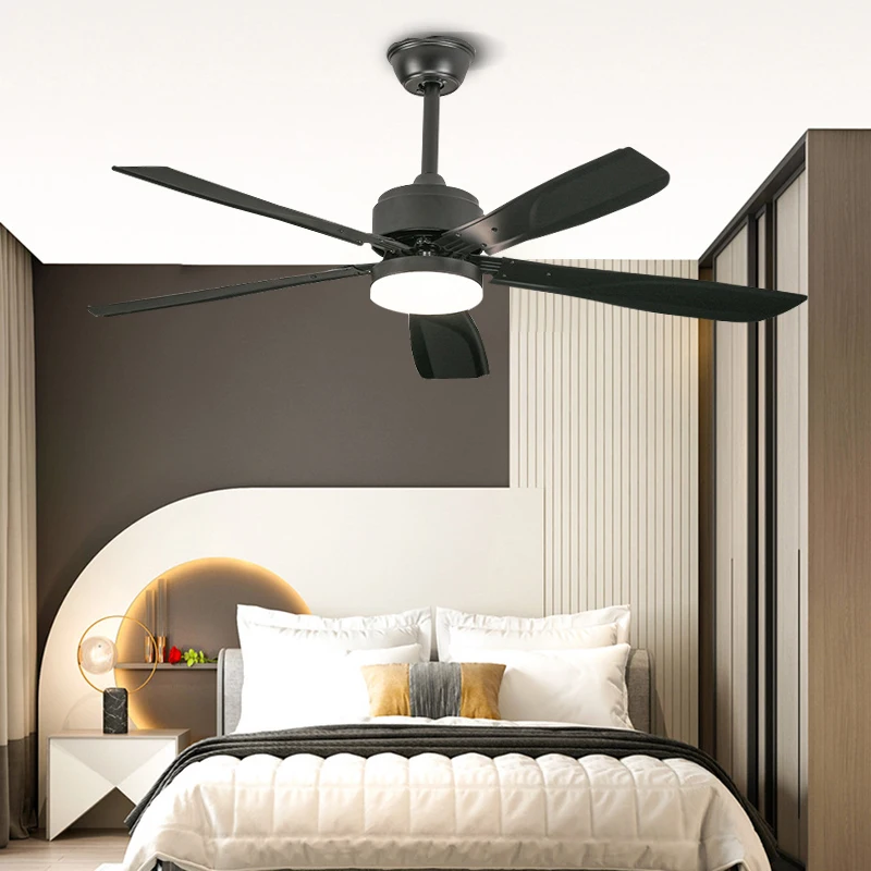 Imagem -02 - Estilo Europeu Frequência Variável Fan Light Five Leaf Household Sala Quarto Estudo Grande Vento Pingente Luz