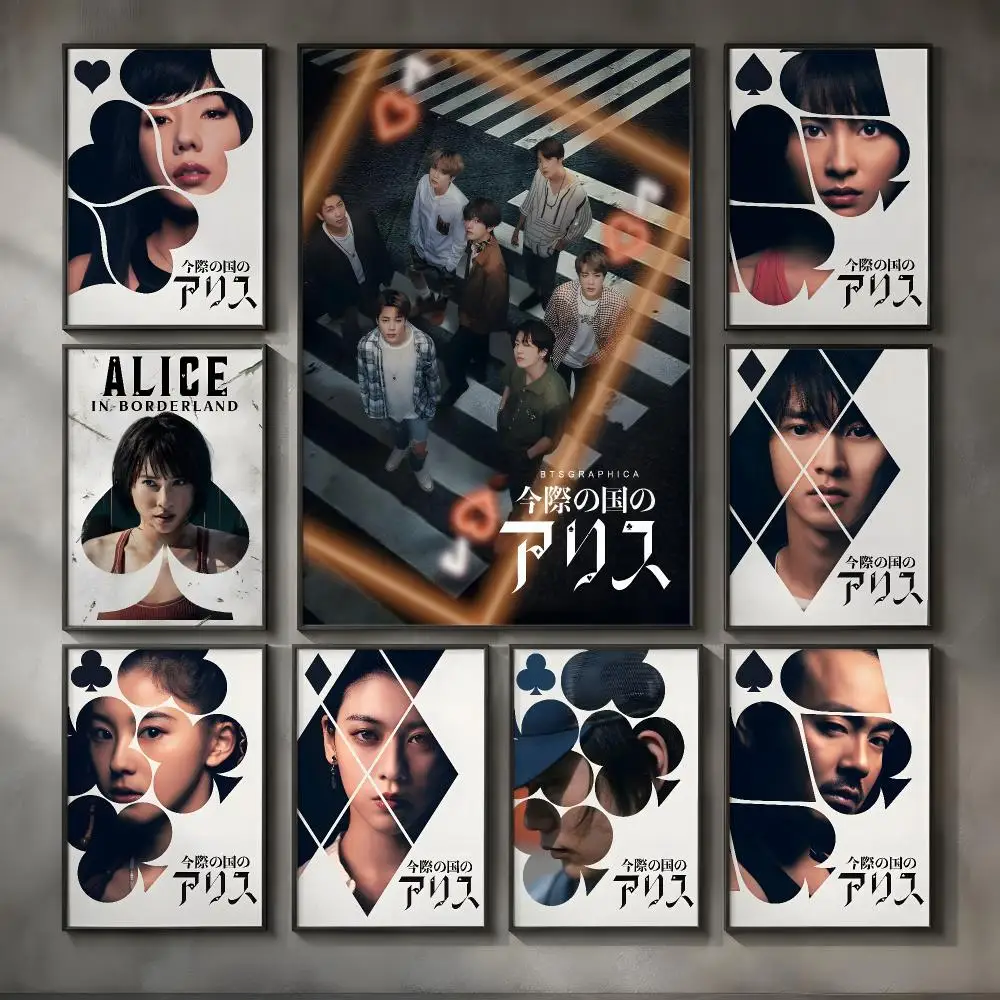 J-Drama A-Alice in Borderland-D Poster Vintage Self Adhesive PP Wall Art for Living Room Bar Bedroom Home Decor Gift