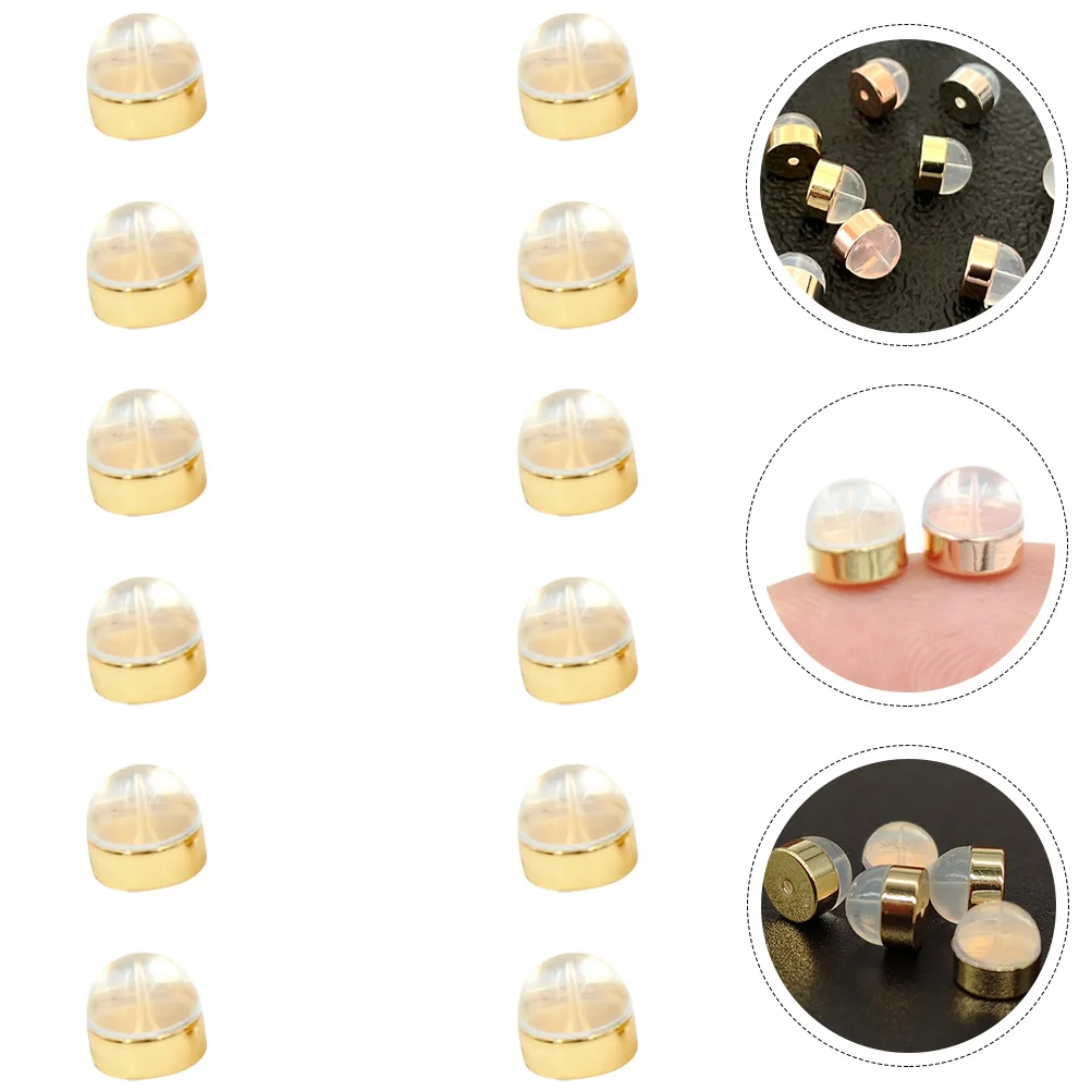 12 Pcs Steamed Bun Earplugs Earring Backs Replacements Girl Backing for Earrings Metal Studs Miss