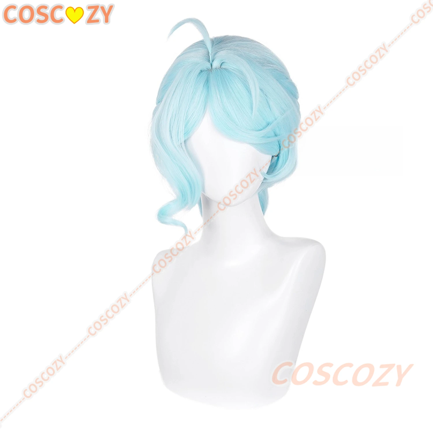 Semente cosplay peruca zenless zona zero obol esquadrão longo azul trança perucas de cabelo encaracolado para mulheres meninas carnaval role play peruca livre boné