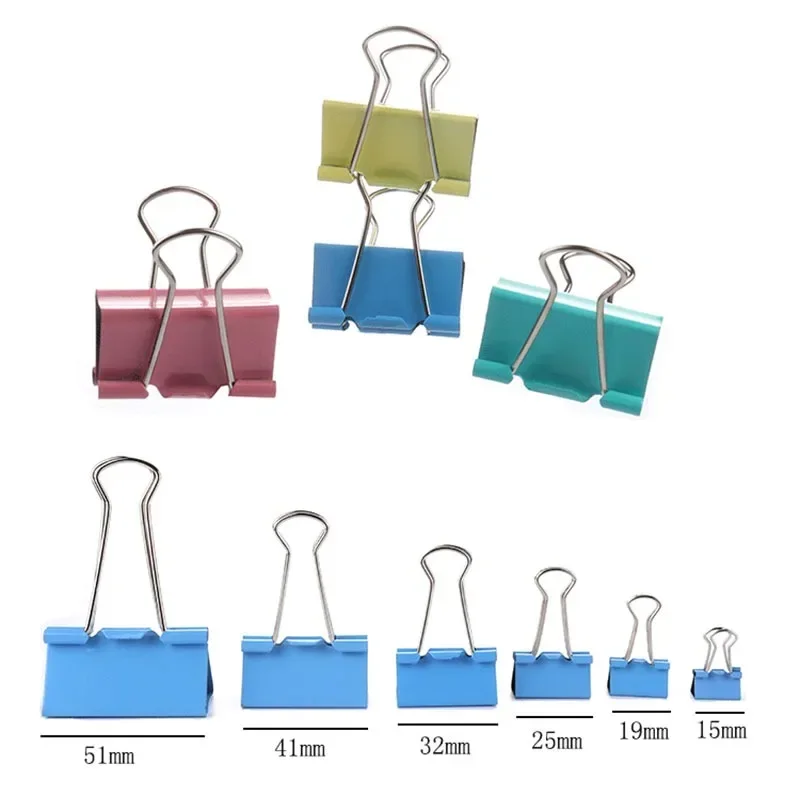 مشابك تثبيت للمكتب والدراسة ، ذهبي ، فضي ، وردي ، أخضر ، بنفسجي ، كبير ، متوسط ، صغير ، 6 مقاسات ، 60 قطعة ، 4 ألوان ، 6 مقاسات
