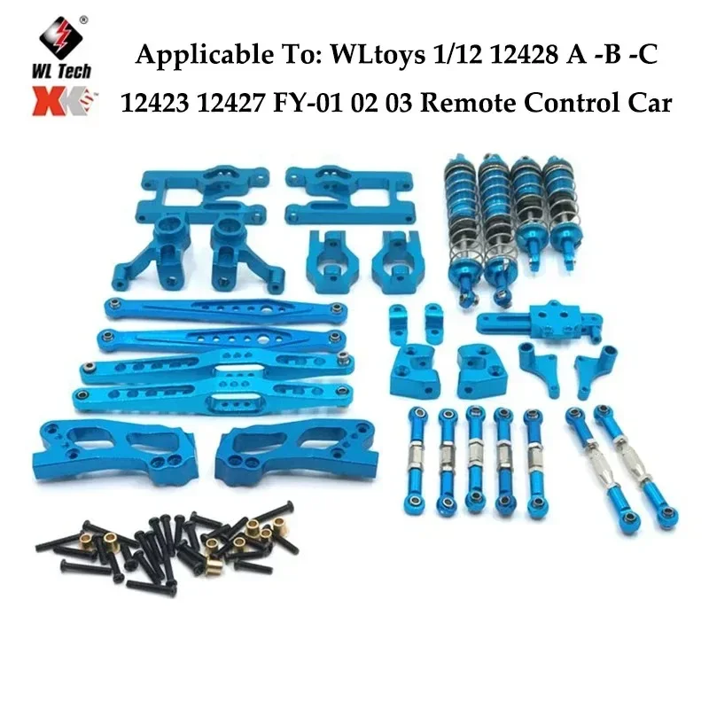 Piezas de Metal Wltoys 12428 12427 RC, piezas de repuesto automotrices, eje trasero/brazo/caja delantera de onda/engranaje/neumático/suspensión/amortiguador, 12423